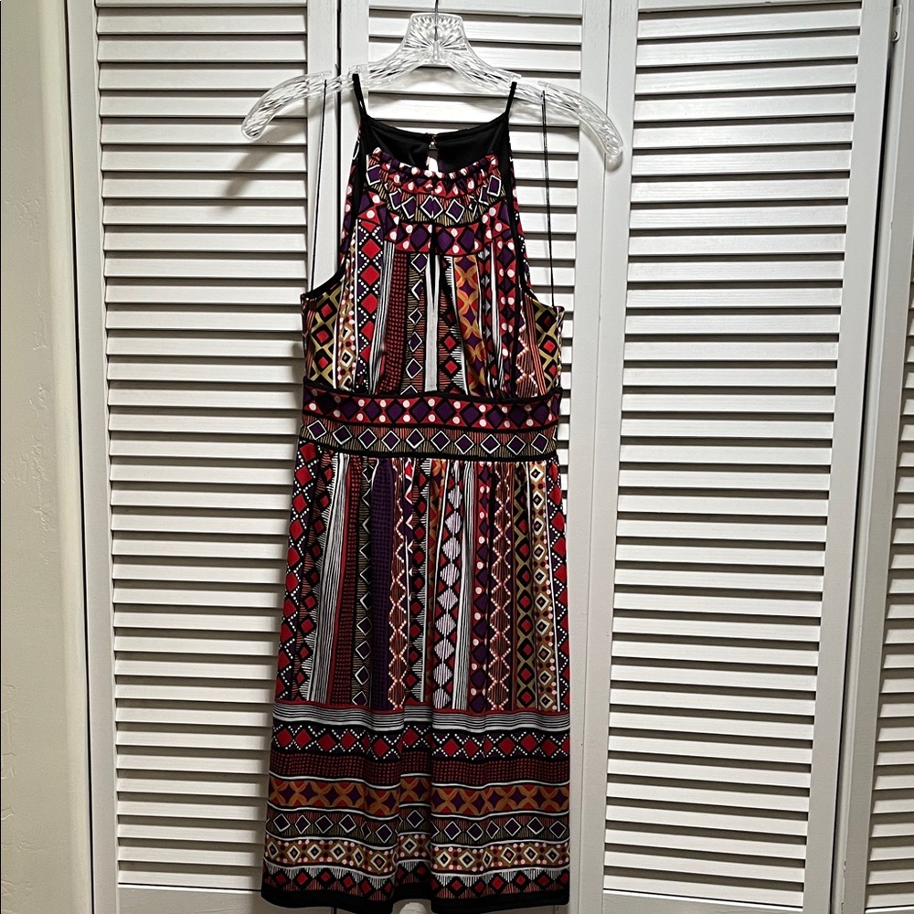 Maggy London Colorful Patterned Midi Dress